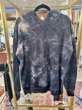 Tie-Dye Black Hooded Sweatshirt